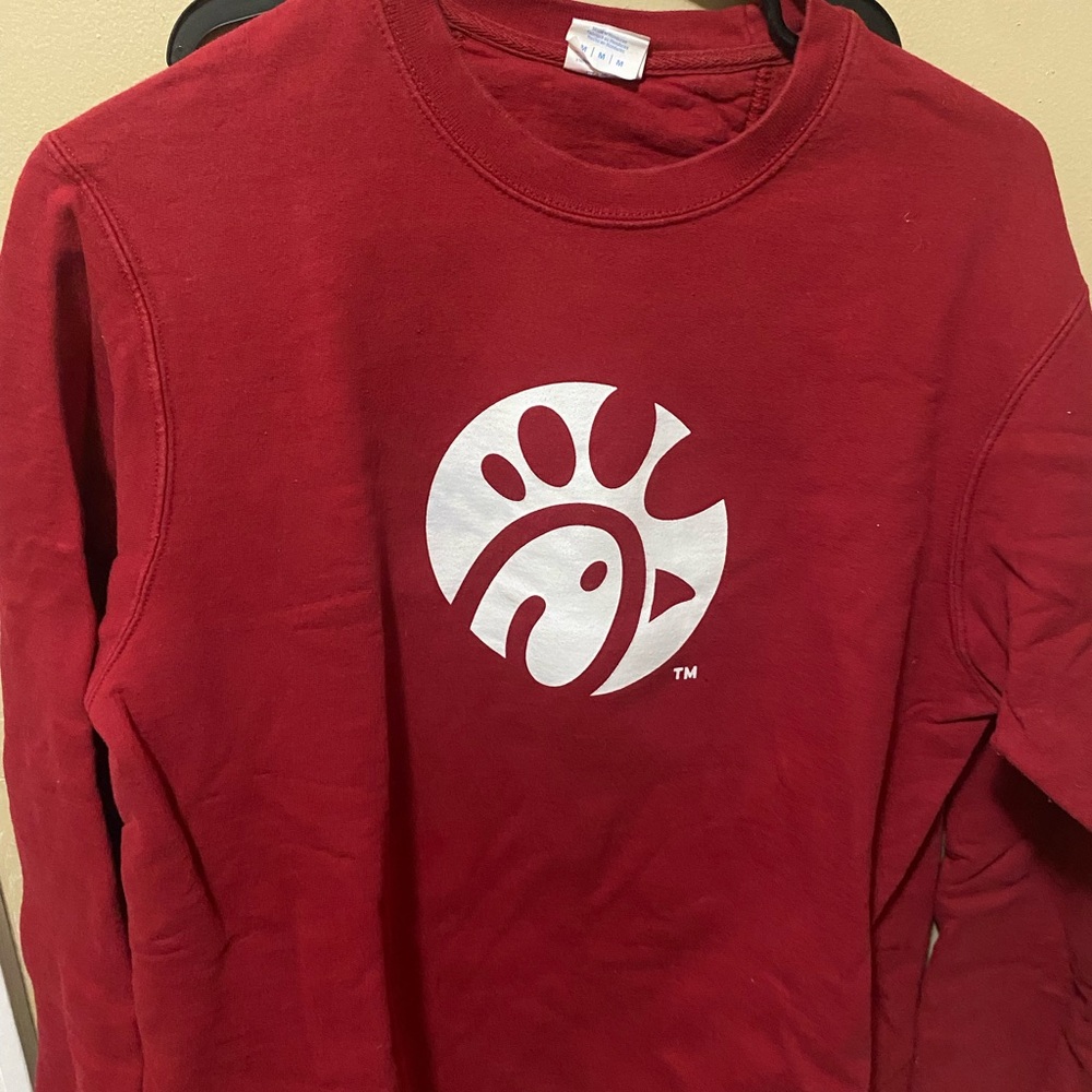 Red Sweatshirt with White Chick-fil-A Logo